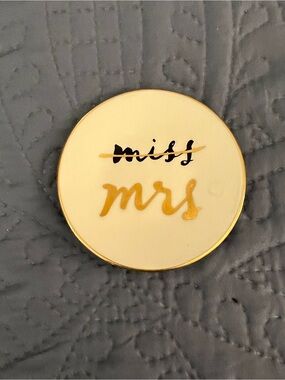 kate spade Bridal Party Ring Dish - Cream and Black